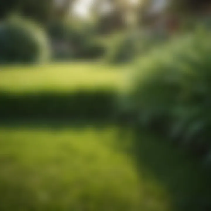 Lush green lawn after proper fertilization