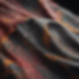 Close-up of fabric with dried paint stains