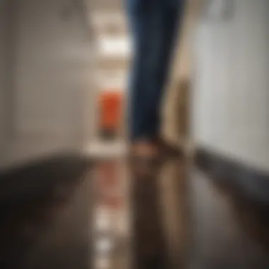 A person checking under the sink for clogs