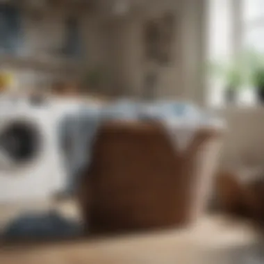 The Joy of Freshly Laundered Clothing A vibrant laundry basket filled with fresh, clean clothes