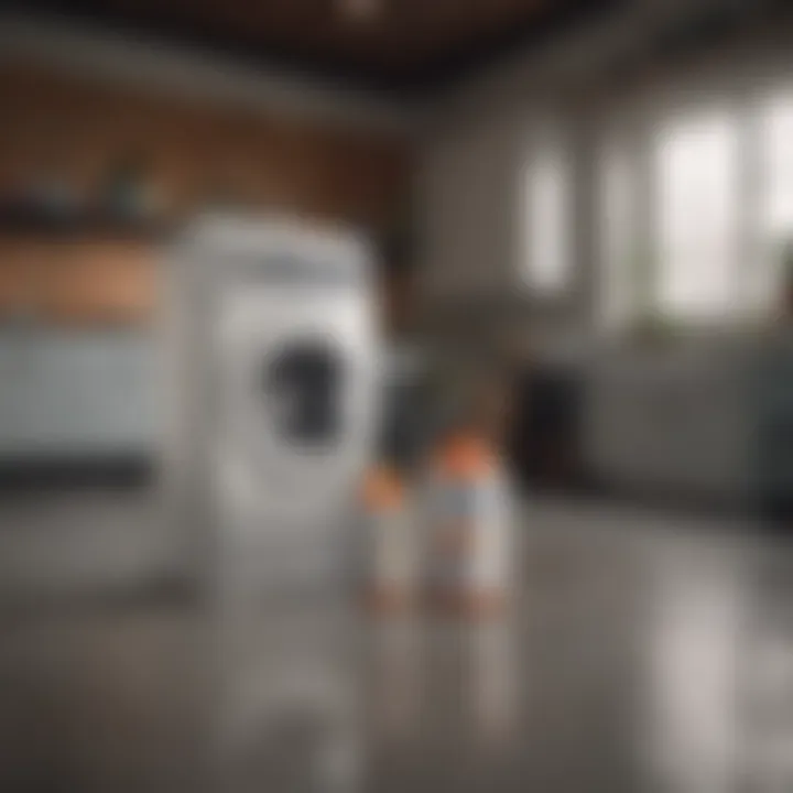 A collection of natural odor eliminators like baking soda and vinegar