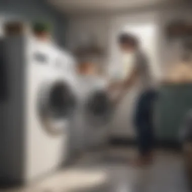 Optimizing Washing Machine Settings for Odor-Free Clothes A person checking the washing machine settings