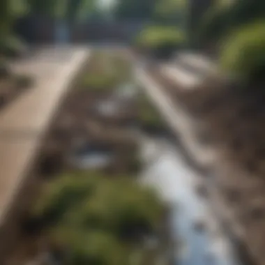 Yard Drainage Improvements Before and after comparison of yard drainage improvements