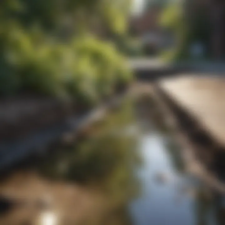 Illustration of natural drainage systems in a residential yard