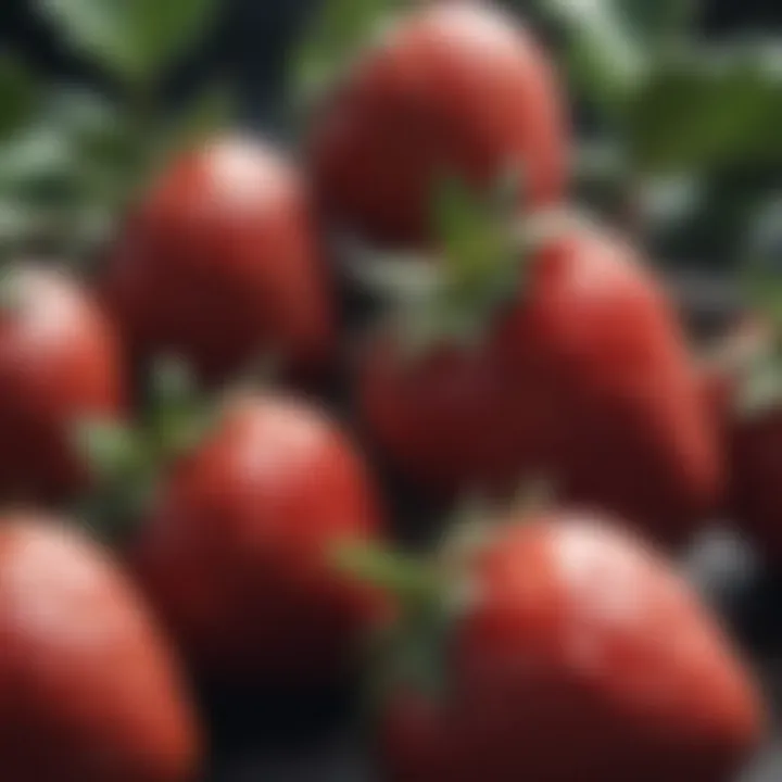 Close-up of ripe strawberries on an annual plant