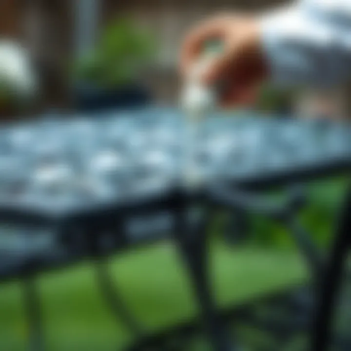 Preserving Your Rod Iron Furniture's Finish Protective coating being applied to rod iron furniture