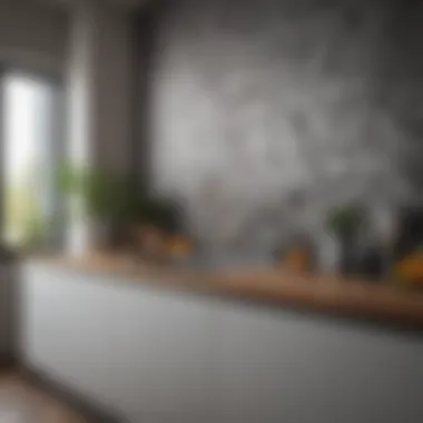 Stylish Geometric Prints in Kitchen Stylish geometric prints displayed on a minimalist kitchen wall