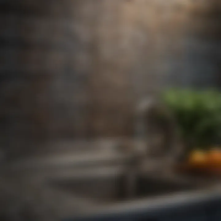 Detailed view of a backsplash installation