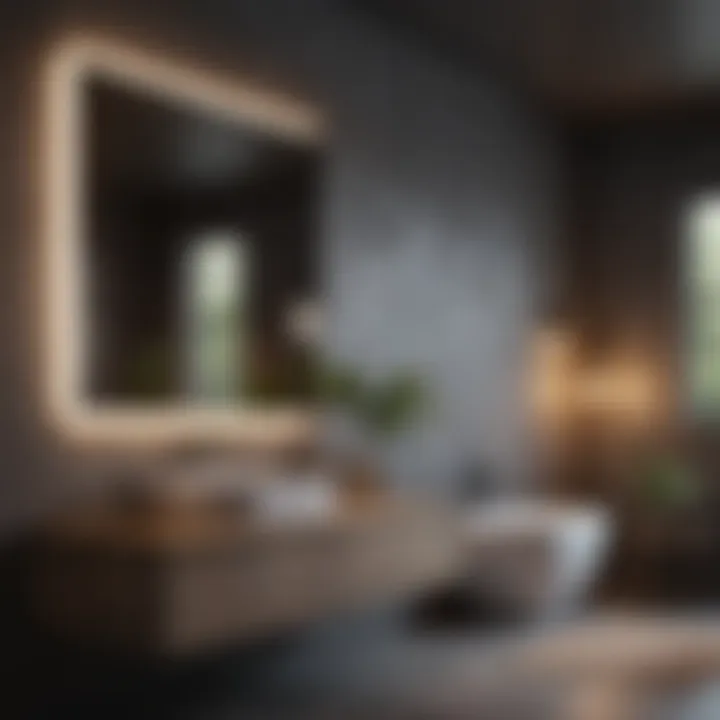 Stylish bathroom with modern furnishings and accessories
