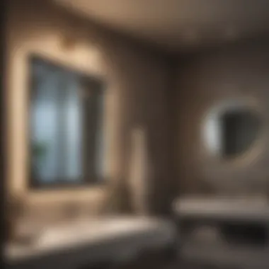 Well-lit bathroom featuring unique lighting fixtures
