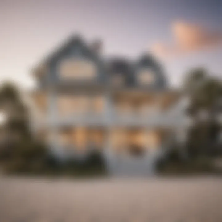 Architectural styles of beachfront homes showcasing diverse designs
