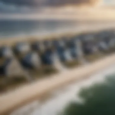 Aerial view of coastal communities with beachfront properties
