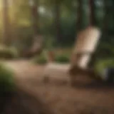 Classic wooden Adirondack chair in a scenic outdoor setting