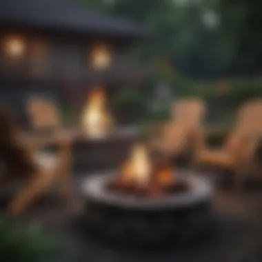 Adirondack Chairs by Fire Pit Adirondack chairs arranged around a cozy fire pit