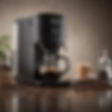 An array of premium coffee beans next to a high-quality drip coffee maker