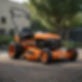 Top-rated gas push mower showcasing its sleek design and functionality