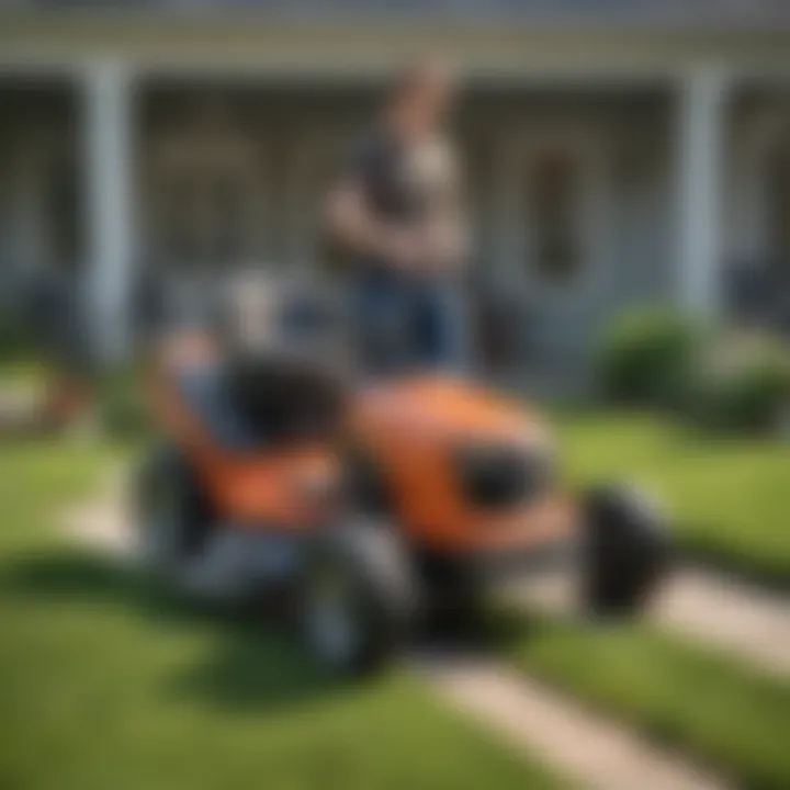 User reviewing a gas push mower with satisfaction