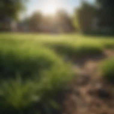 Healthy grass turf thriving in sunlight