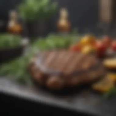 Enhancing Flavors for Grilled Dishes A flavorful marinade and fresh herbs ready for enhancing barbeque dishes