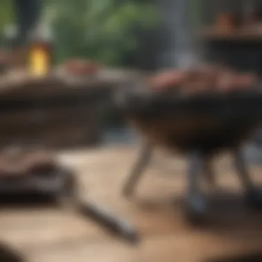 Essential Grilling Tools and Equipment Different types of grilling equipment displayed on a table