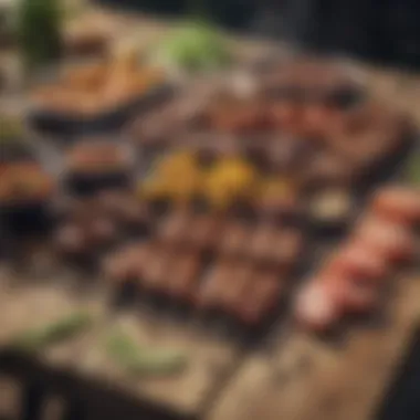 Delicious Barbeque Recipes for Everyone A selection of popular barbeque dishes served on a rustic table