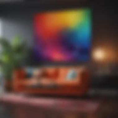 Vibrant living room featuring a colorful spectrum