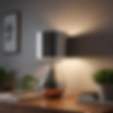 Sleek metallic lamp shade providing a modern touch