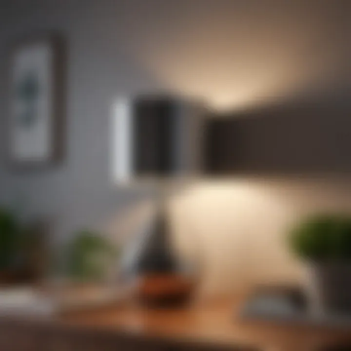 Sleek metallic lamp shade providing a modern touch