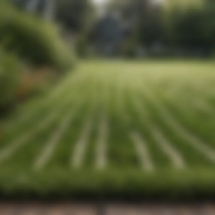 A beautifully striped lawn showcasing the results of precision mowing.