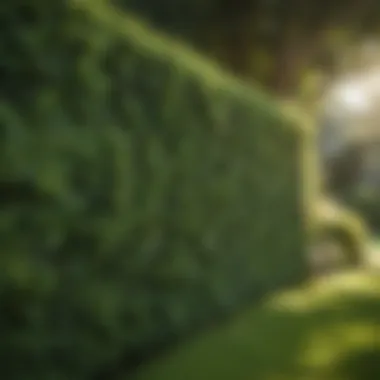 Lush Green Hedge for Backyard Privacy Lush green hedge providing privacy in a backyard