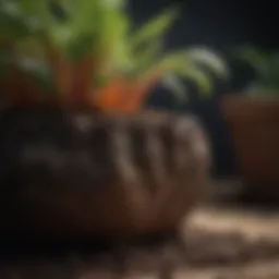 Rich, dark potting soil with visible organic matter