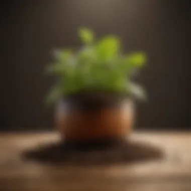 Different types of soil amendments on a wooden surface