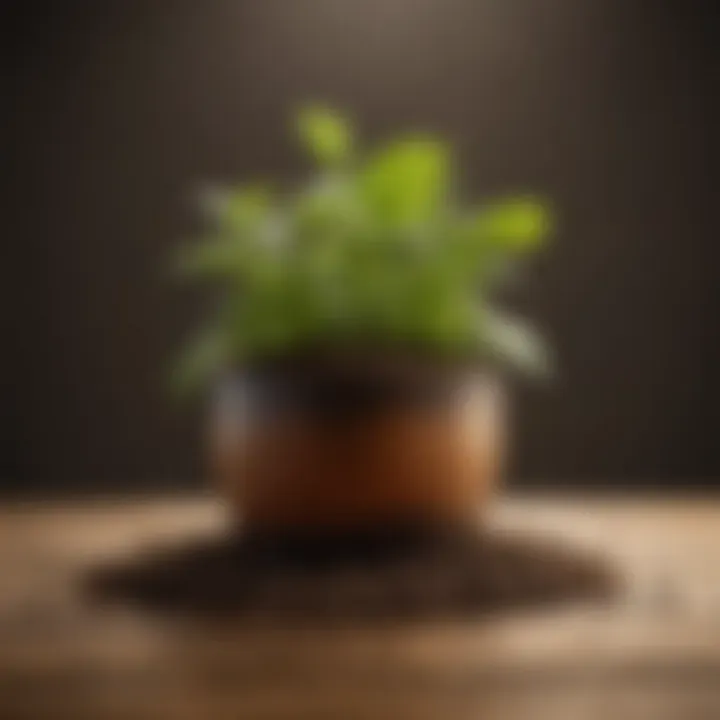Different types of soil amendments on a wooden surface
