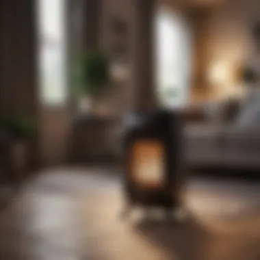 Stylish Space Heater for Optimal Comfort A modern space heater in a stylish living room