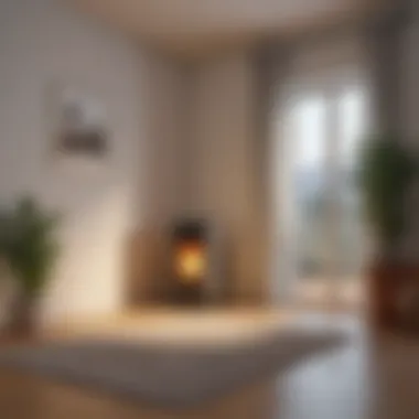 Effective Heating in a Spacious Environment A spacious room with a space heater providing warmth