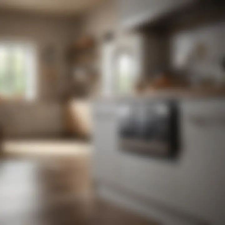 A stylish kitchen featuring a prominently displayed toaster