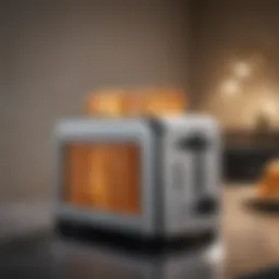 A sleek, modern toaster with multiple settings