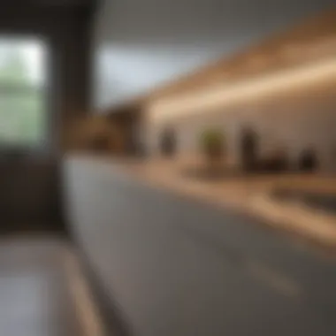 Elegant LED Strip Lighting Elegant LED strip lighting under a kitchen cabinet