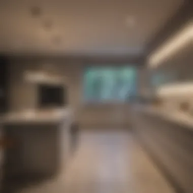 Stylish Recessed Lighting Stylish recessed lighting creating a modern kitchen atmosphere