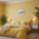 Soft pastel yellow bedroom decor