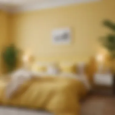 Soft pastel yellow bedroom decor