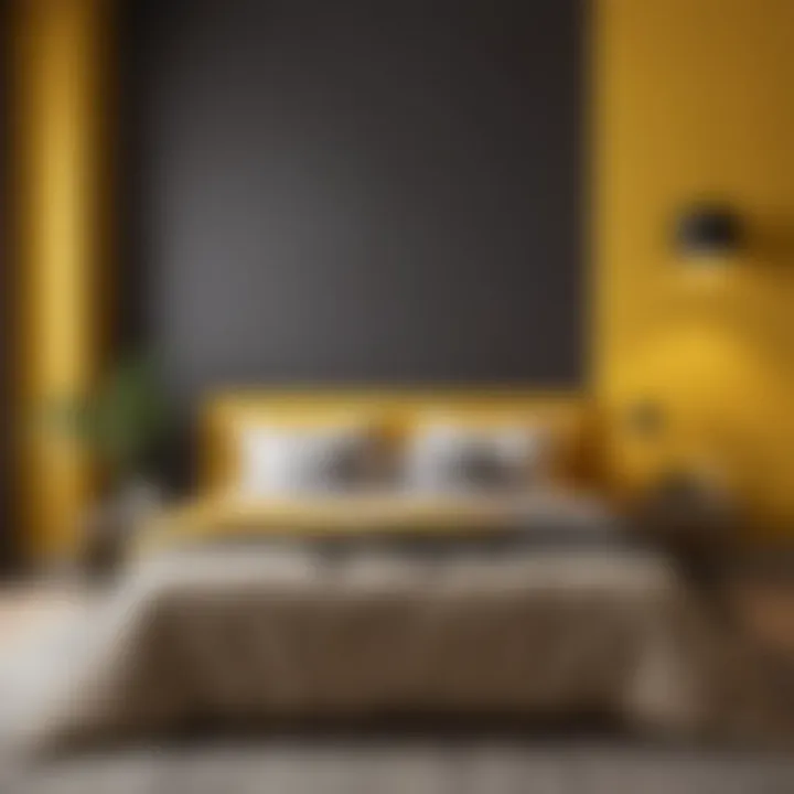 Vibrant bold yellow accent wall