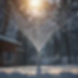 Snow-covered sprinkler system ready for winterization