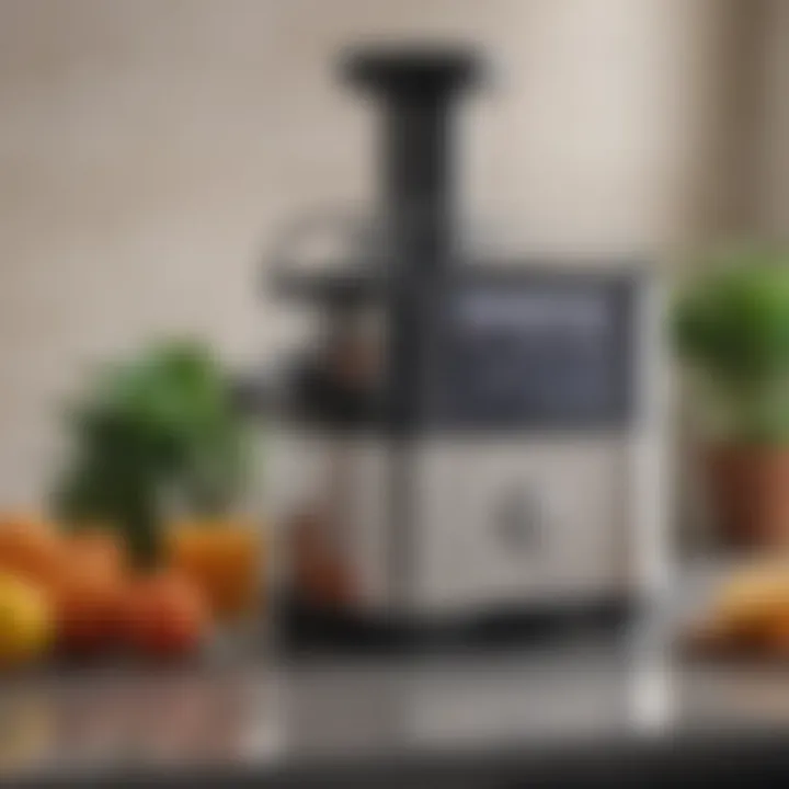 A user-friendly control panel on a Breville juicer model