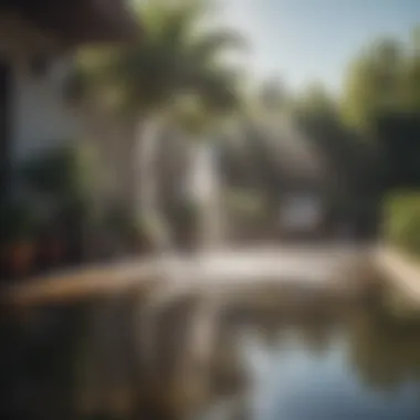 An eco-friendly pressure washing setup demonstrating water conservation.