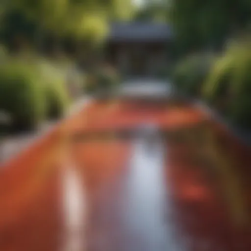 A pristine driveway after pressure washing showcasing vibrant colors.