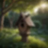 A beautifully constructed bat house in a serene garden setting