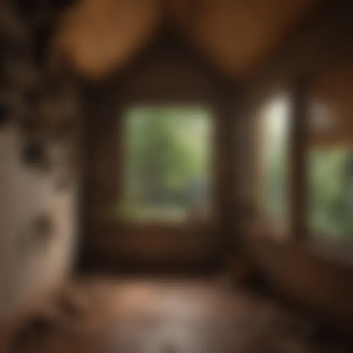 Detailed interior design of a bat house showing nesting areas