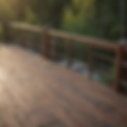 Materials laid out for deck railing construction