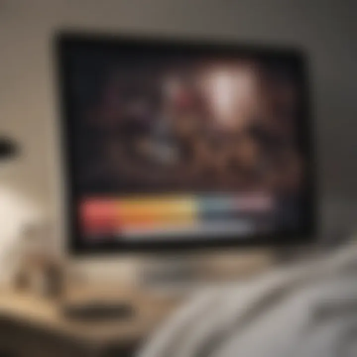 A color palette displayed on a computer screen for bedroom customization.
